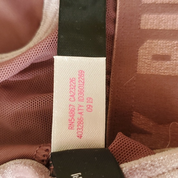 Victoria Secret PINK Sport Size S Mauve Velour Racer Back Bralette - Picture 5 of 6